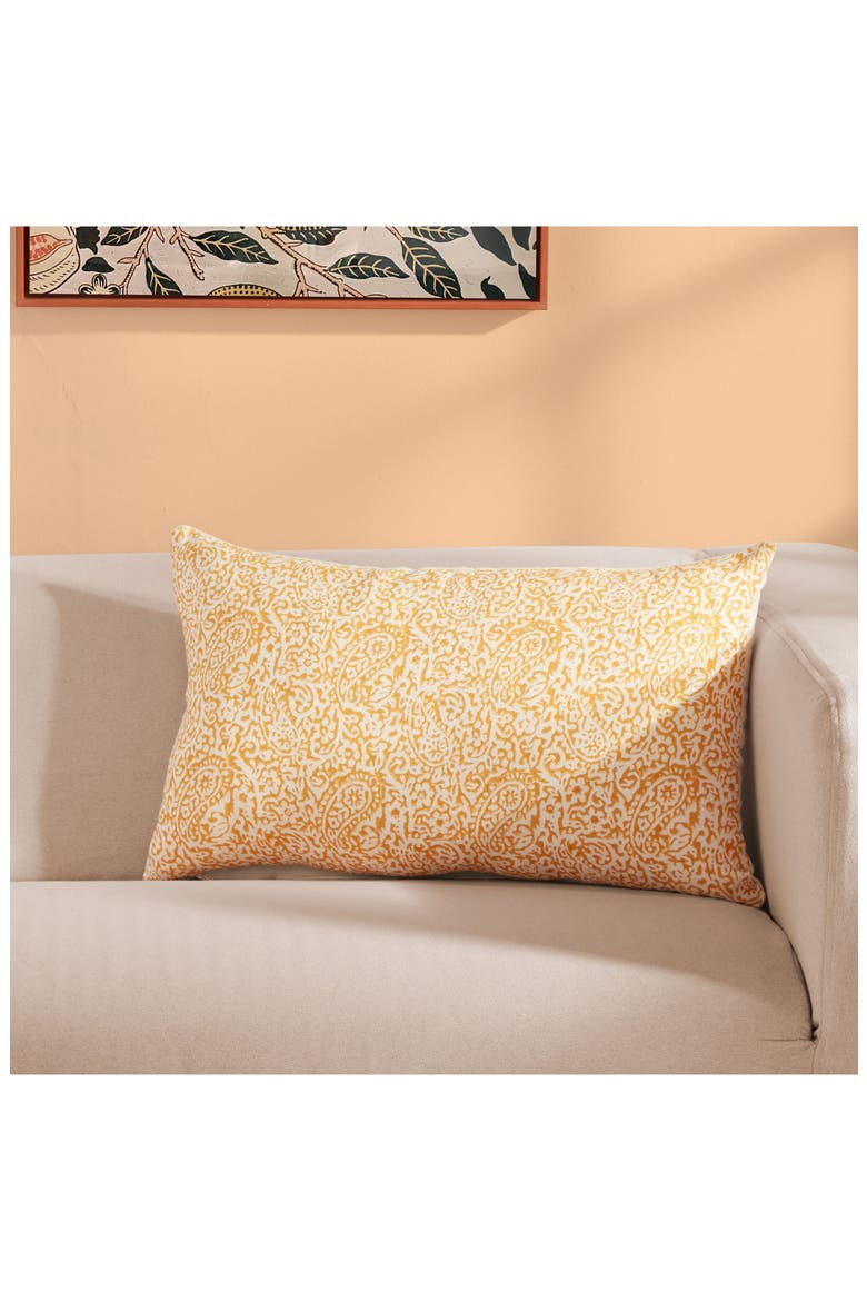 Paisley Block Throw Pillow, Alternate, color, YELLOW MULTI