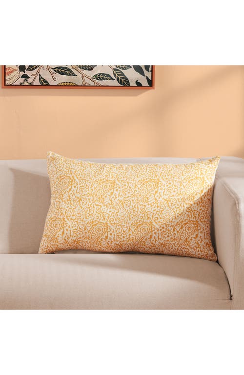 Roselli Trading Company Paisley Block Throw Pillow In Yellow Multi