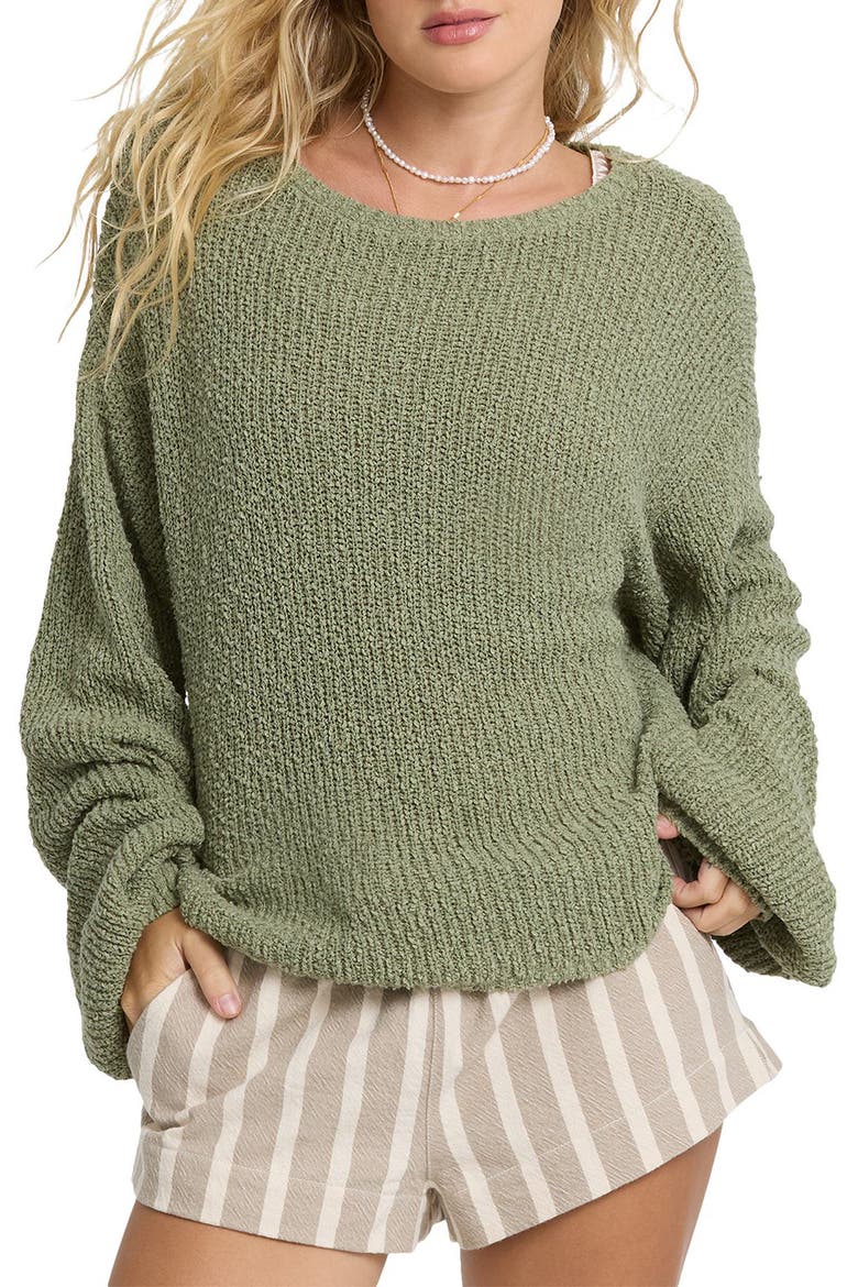 Open Air Crewneck Sweater, Main, color, ARMY GREEN