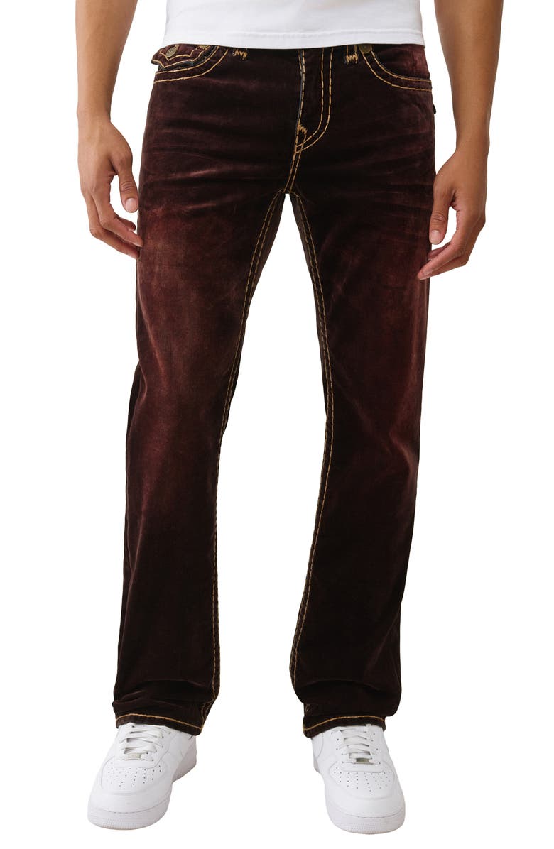 True Religion Ricky Super T Straight Leg Jeans, Main, color, Velvet Brown Wash