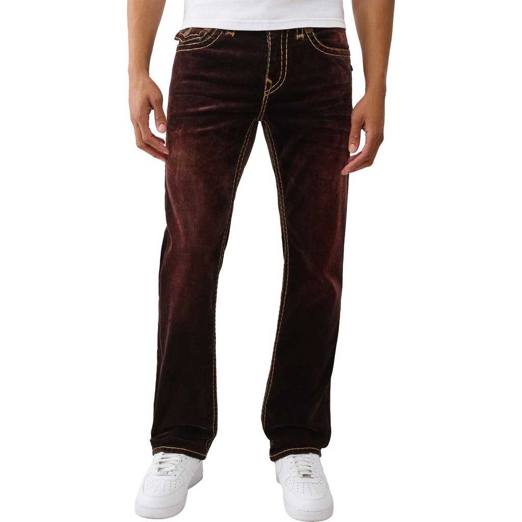 True Religion Ricky Super T Straight Leg Jeans In Burgundy
