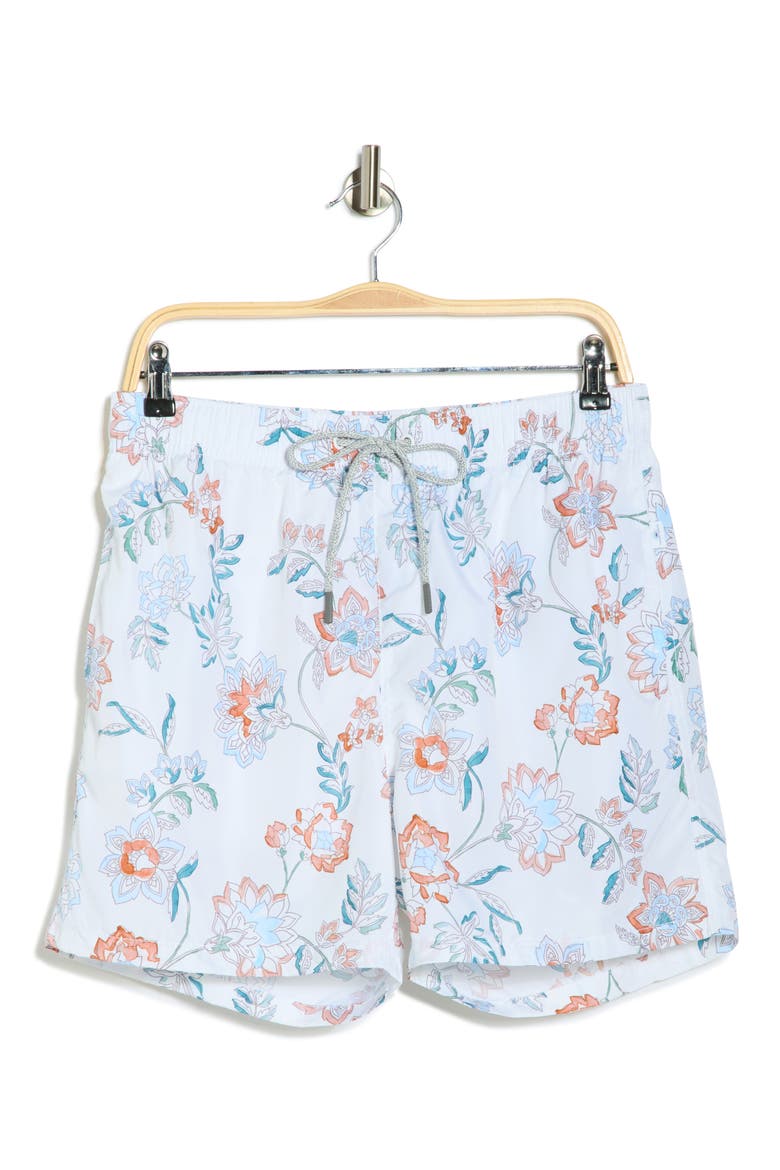 Ponji Print Volley Swim Trunks, Alternate, color, IVORY