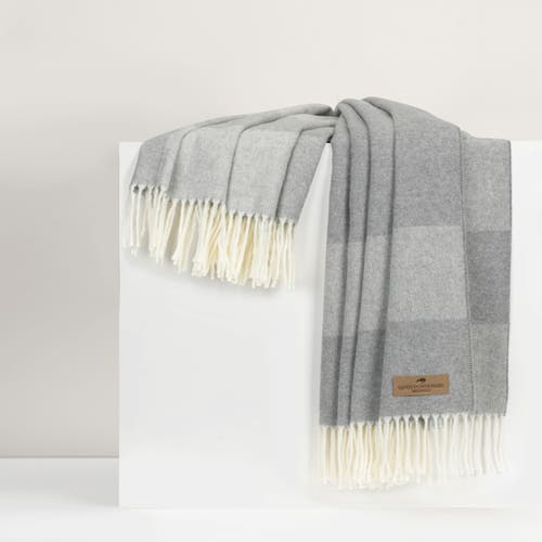 Lands Downunder Hampton Plaid Herringbone Throw In Gray