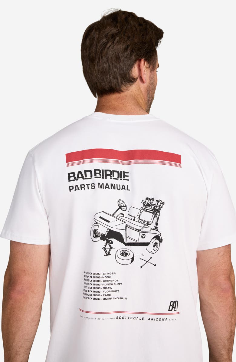Bad Birdie Pit Crew Graphic T-Shirt, Alternate, color, Brilliant White