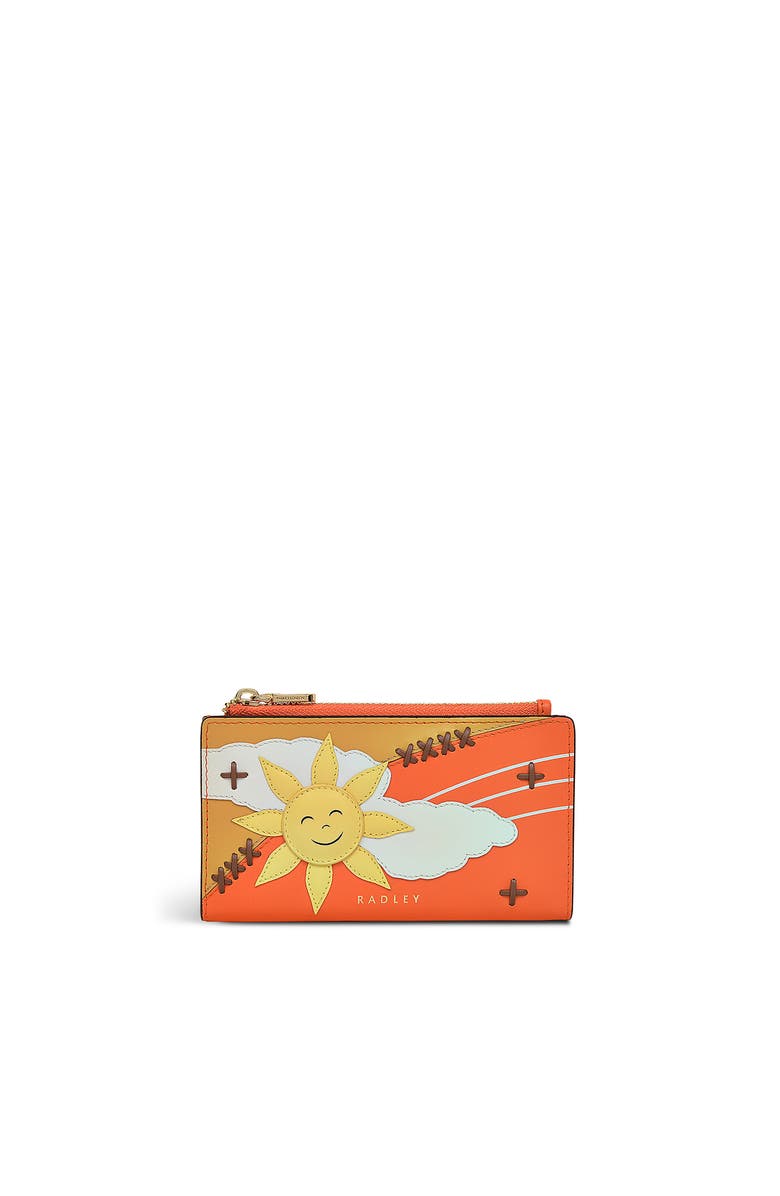 Radley Coin Street - Summer Sun Medium Ziptop Wallet, Main, color, Orange Peel