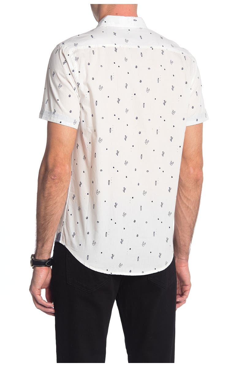Report Collection Bird Print Short Sleeve Slim Fit Shirt, Alternate, color, 