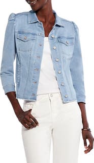 NIC+ZOE Femme Sleeve Crop Denim Jacket