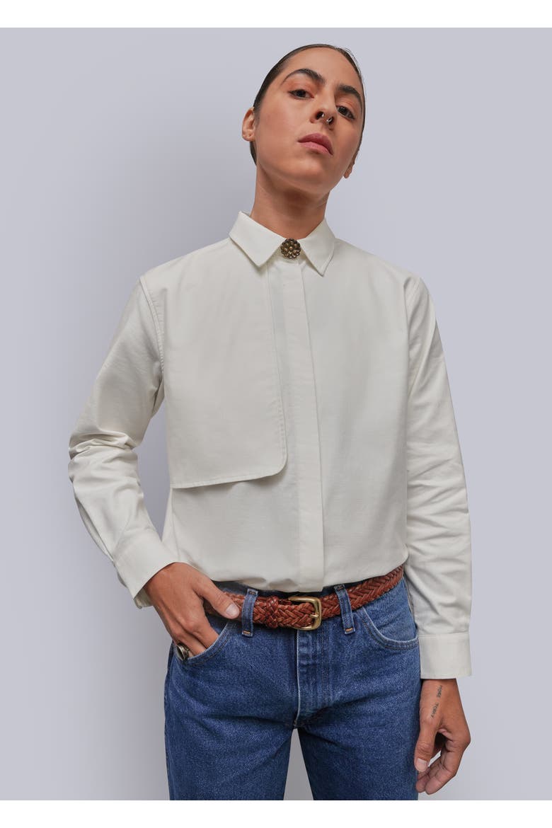 The Empower Oxford Storm Flap Button Up, Main, color, WHITE