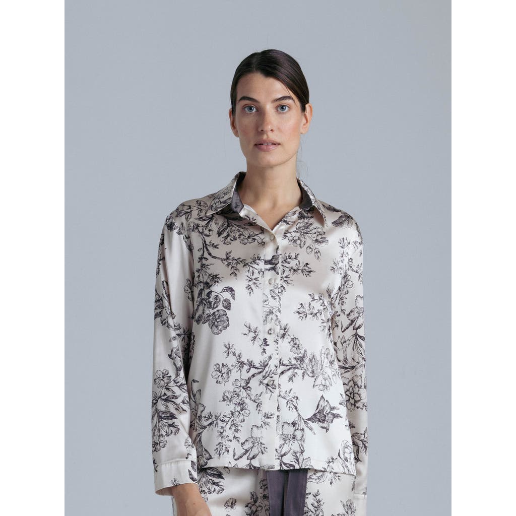 Alas Silk Long Sleeve Shirt In Gray