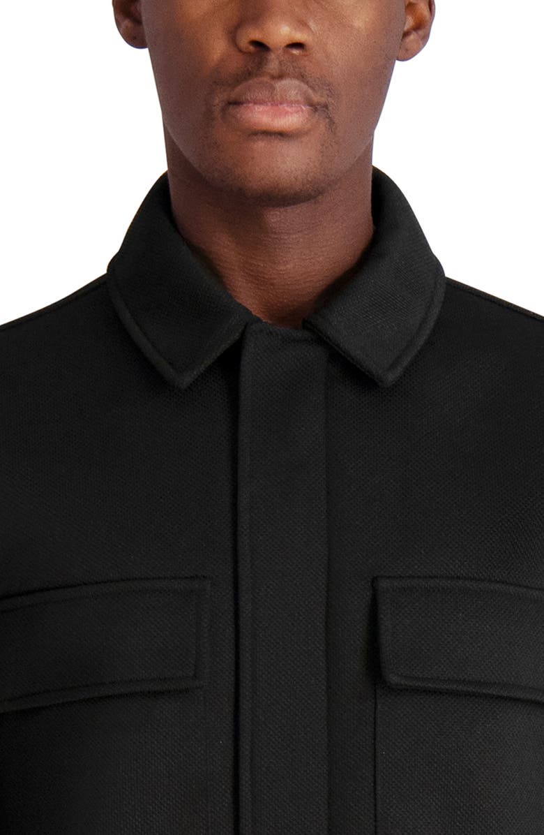 KARL LAGERFELD Twill Shirt Jacket, Alternate, color, Black