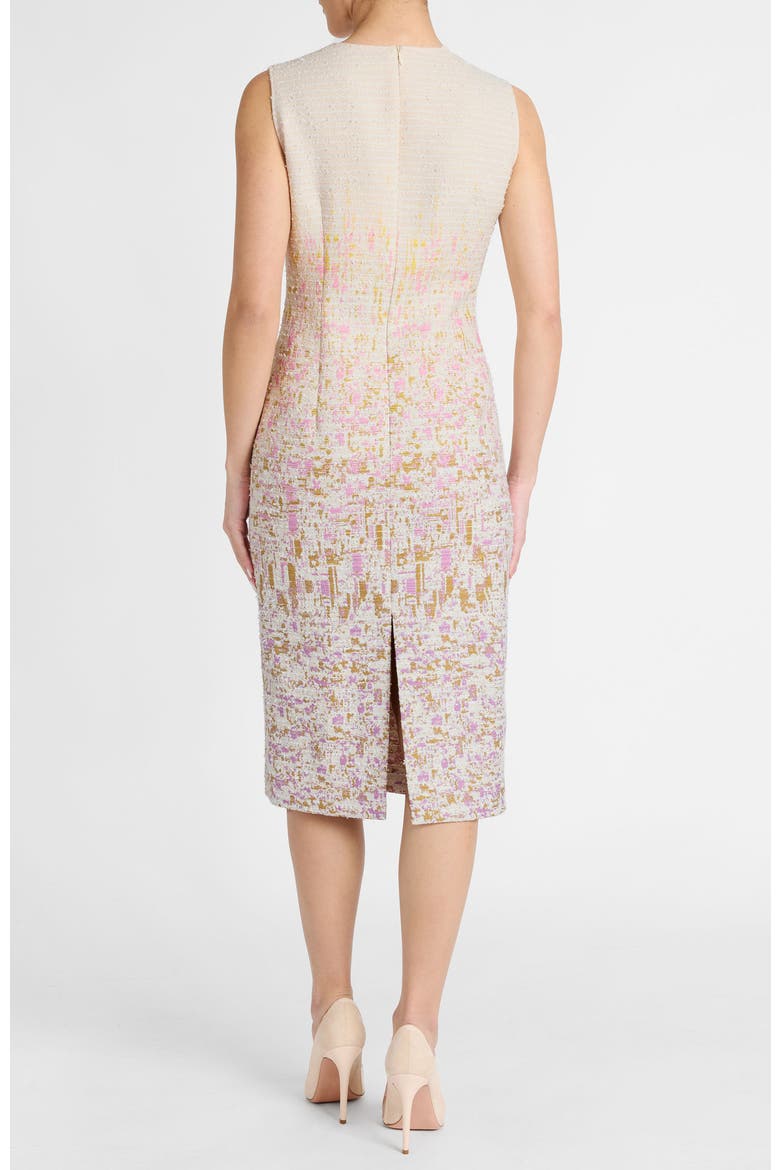 Britta Midi Sheath Dress in Ombré Jacquard, Alternate, color, Pearl