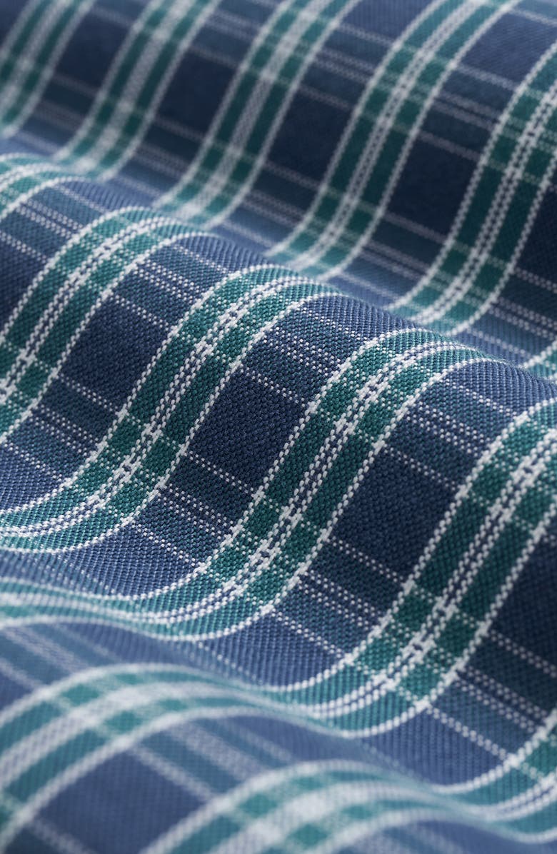 Brooks Brothers Plaid Wrinkle Resistant Stretch Cotton Button-Down Shirt, Alternate, color, Navy Green Heron Check