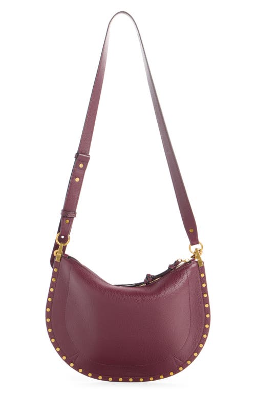 Isabel Marant Oskan Soft Zipped Leather Crossbody Bag In Burgundy