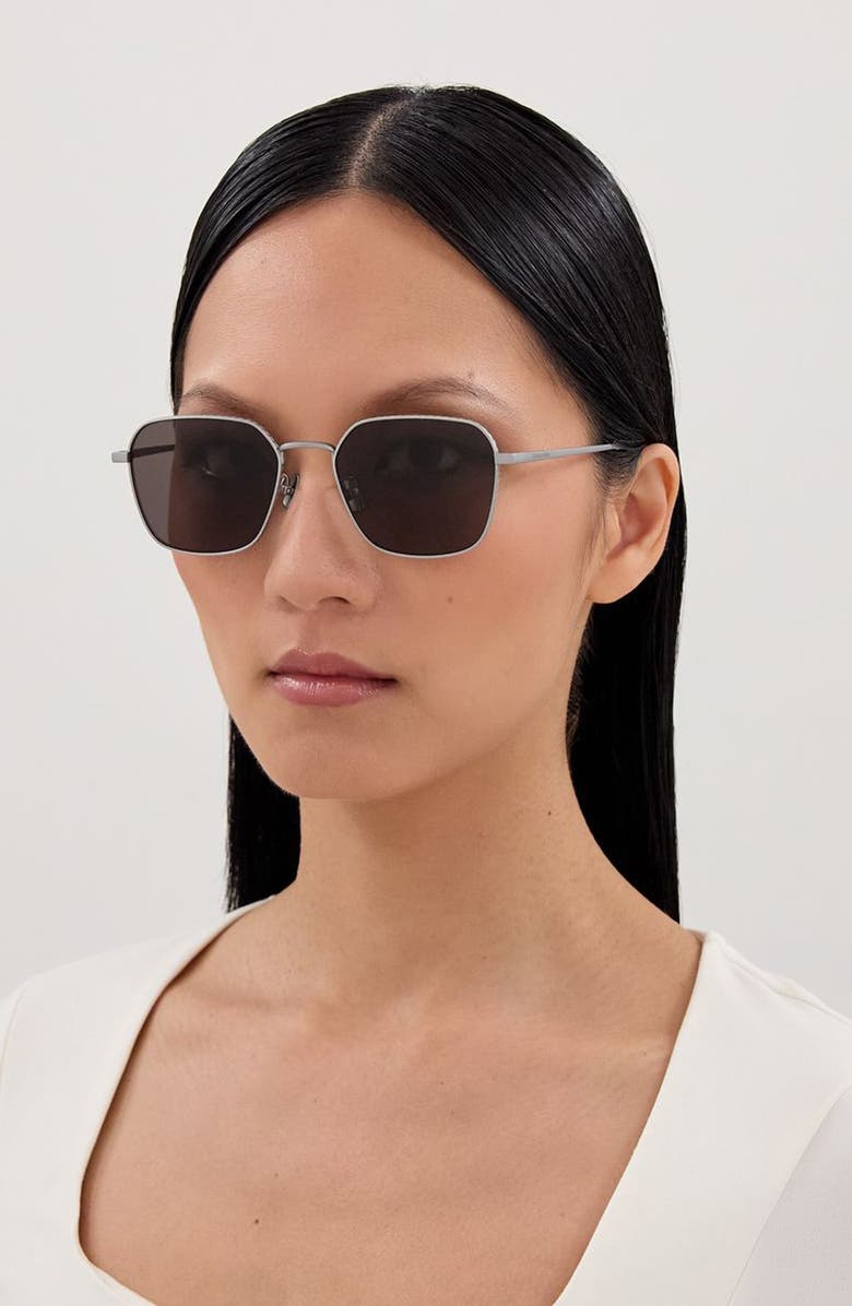 Bottega Veneta 55mm Square Sunglasses, Alternate, color, Silver