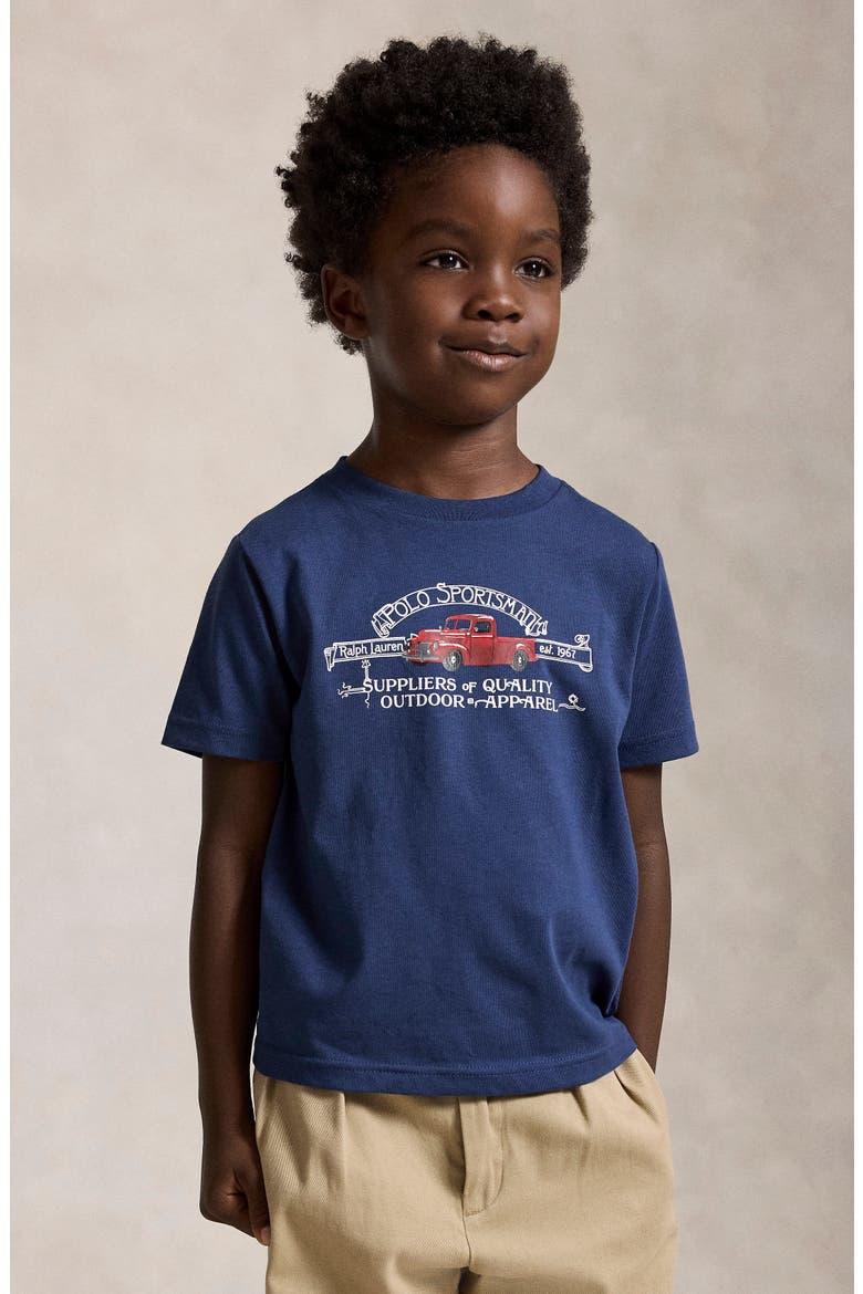 Kids' Graphic Cotton T-Shirt, Alternate, color, RUSTIC NAVY