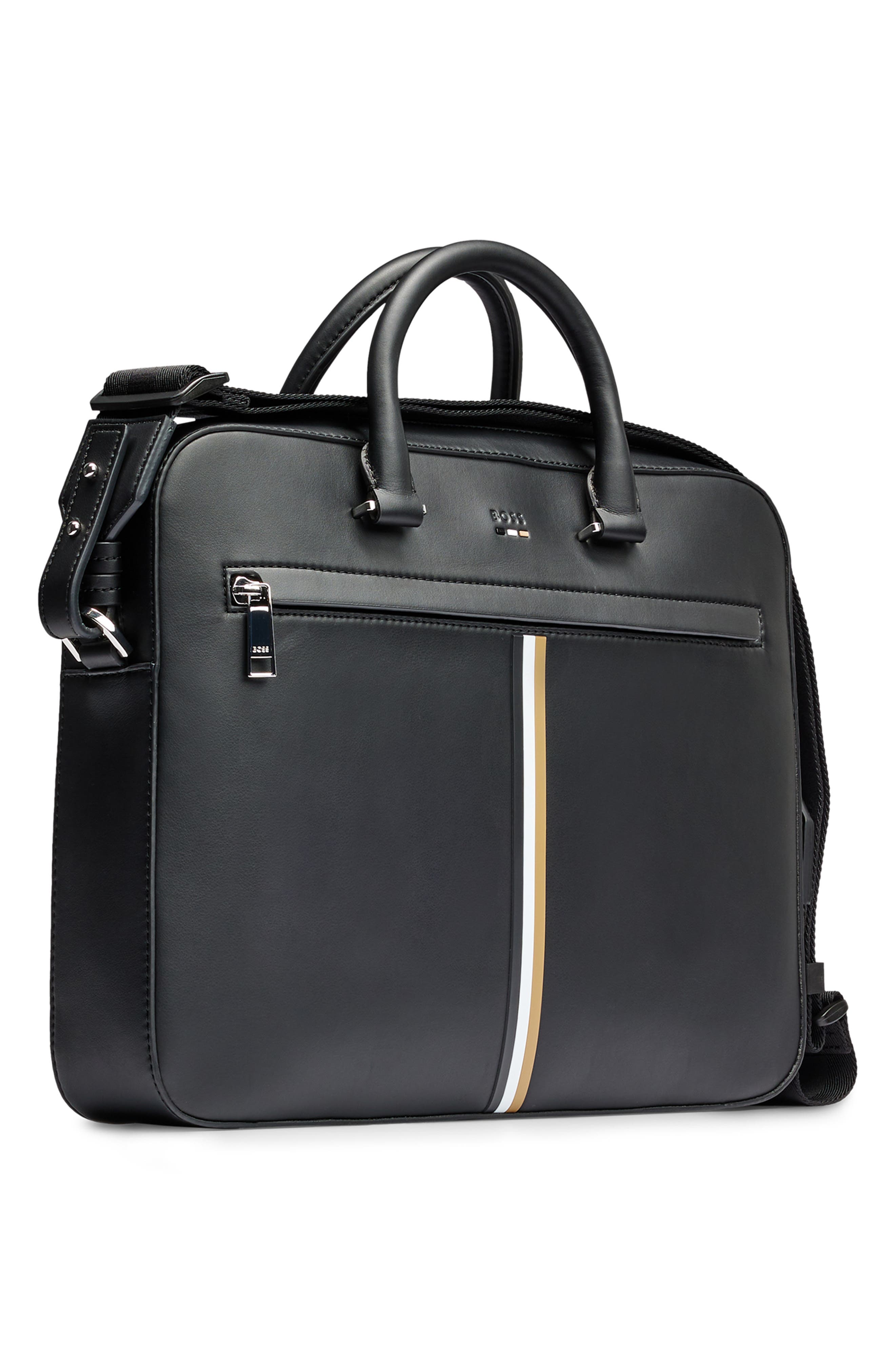 BOSS Ray Stripe Faux Leather Document Case, Alternate, color, 