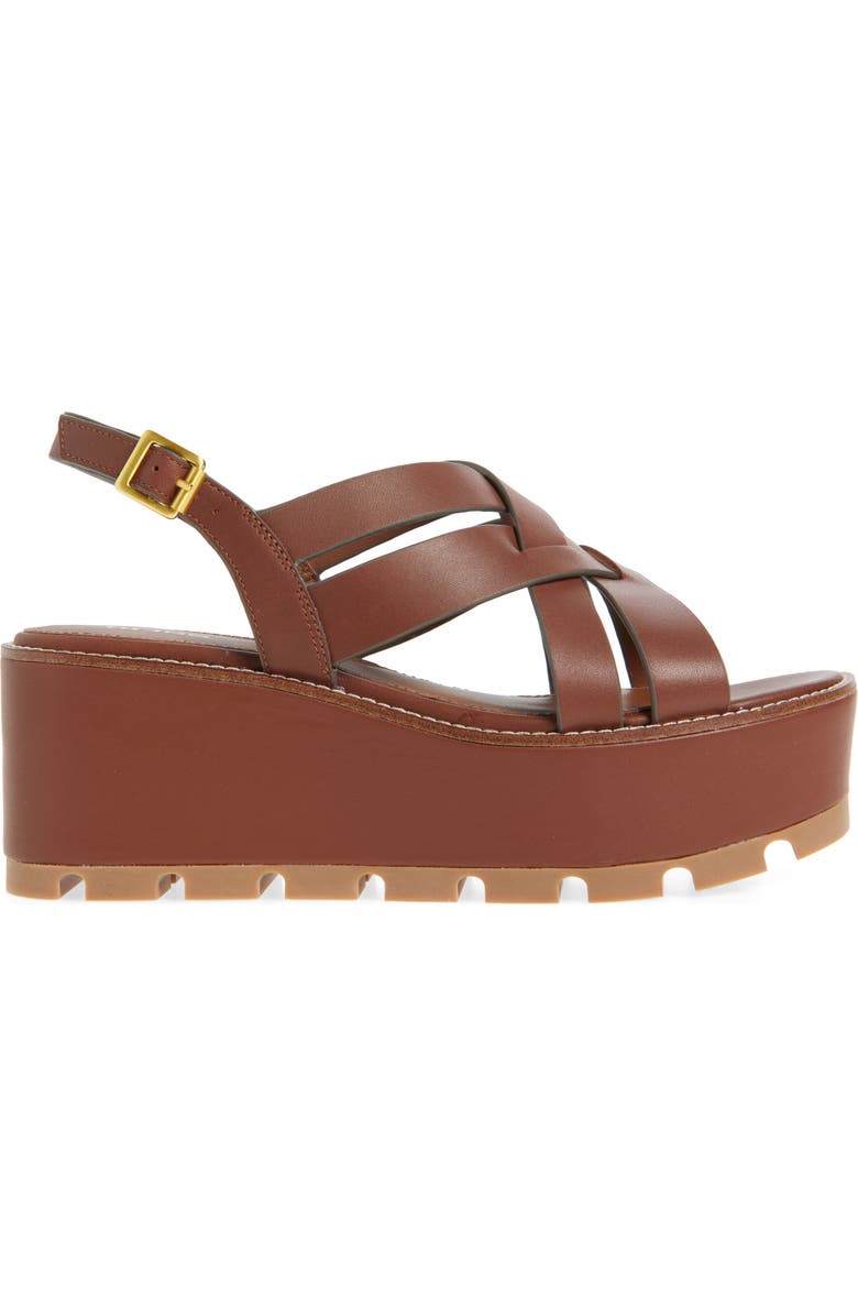 Reiss Naomi Slingback Platform Wedge Sandal, Alternate, color, Tan