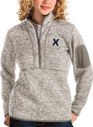 ANTIGUA Women's Antigua Oatmeal Xavier Musketeers Fortune Half-Zip Pullover Sweater