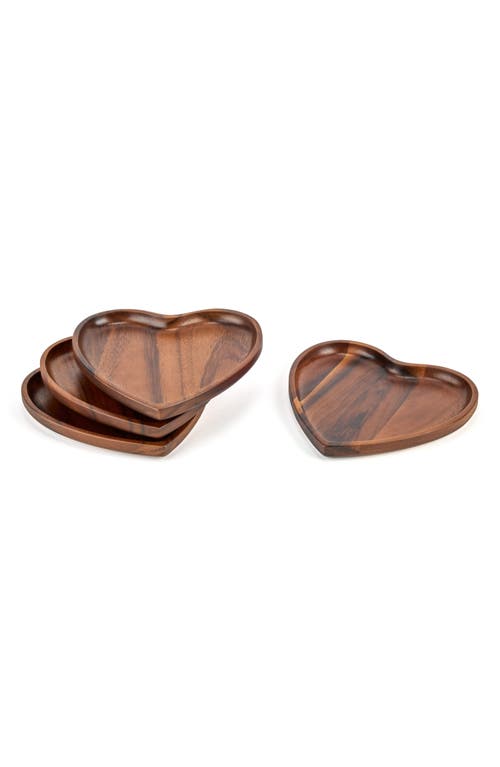 Nambe Eat Your Heart Out Appetizer Plates 4-pc. Set In Brown