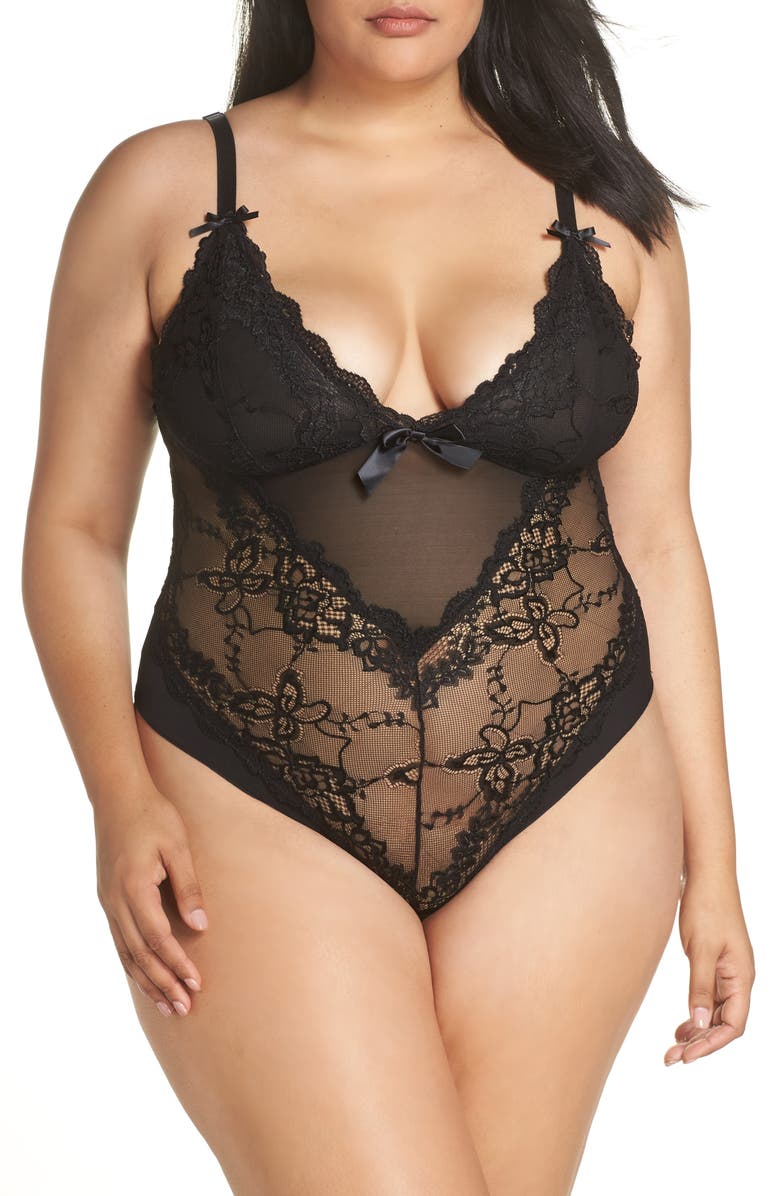 Oh La La Cheri Valentine Lace Teddy, Main, color, 
