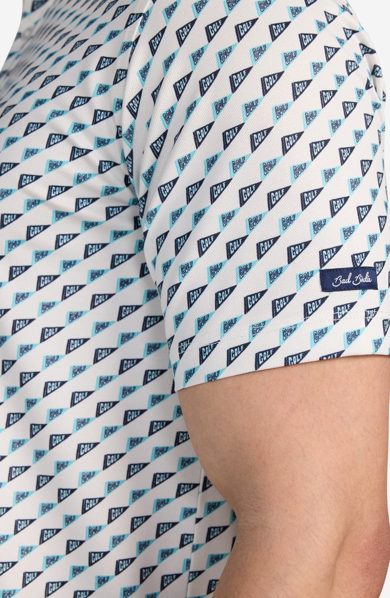 Bad Birdie Piqué Performance Golf Polo, Alternate, color, Brilliant White / Sea Jet