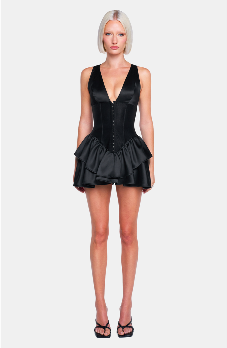 OW Collection Augusta Mini Dress, Main, color, Black