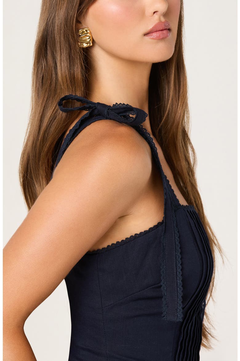 Marie Midi Dress, Alternate, color, NAVY