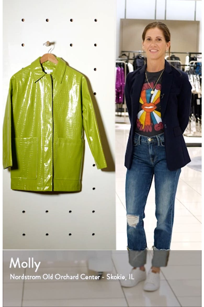 Alma Crocodile Faux Leather Shirt Jacket video
