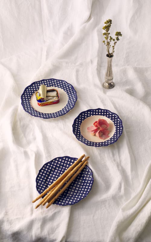 Maison Madison Home Beatrix 12 Piece Set With Pasta Bowl In Cream/blue