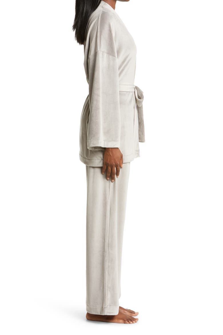 Velour Fleece Wrap Sleep Set, Alternate, color, SMOKE