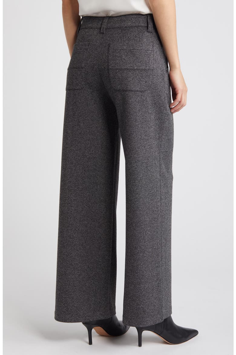 Whitney Skyrise Flat Front Wide Leg Pants, Alternate, color, BLACK/ WHITE