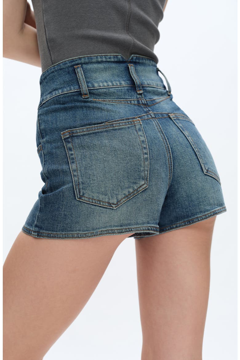 High Waist Denim Shorts, Alternate, color, AMY BLUE