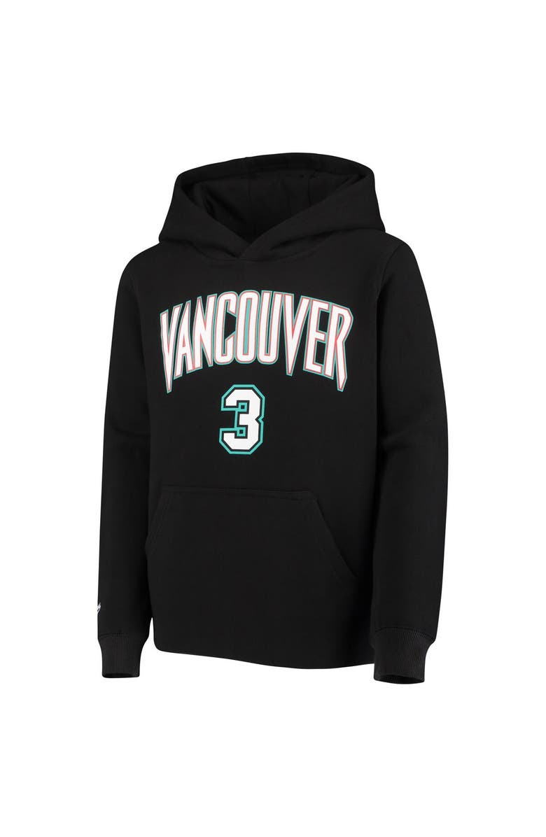 Mitchell & Ness Youth Mitchell & Ness Shareef Abdur-Rahim Black Vancouver Grizzlies Hardwood Classics Name & Number Pullover Hoodie, Alternate, color, 