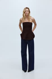 H&M Bead-embellished Bandeau Top