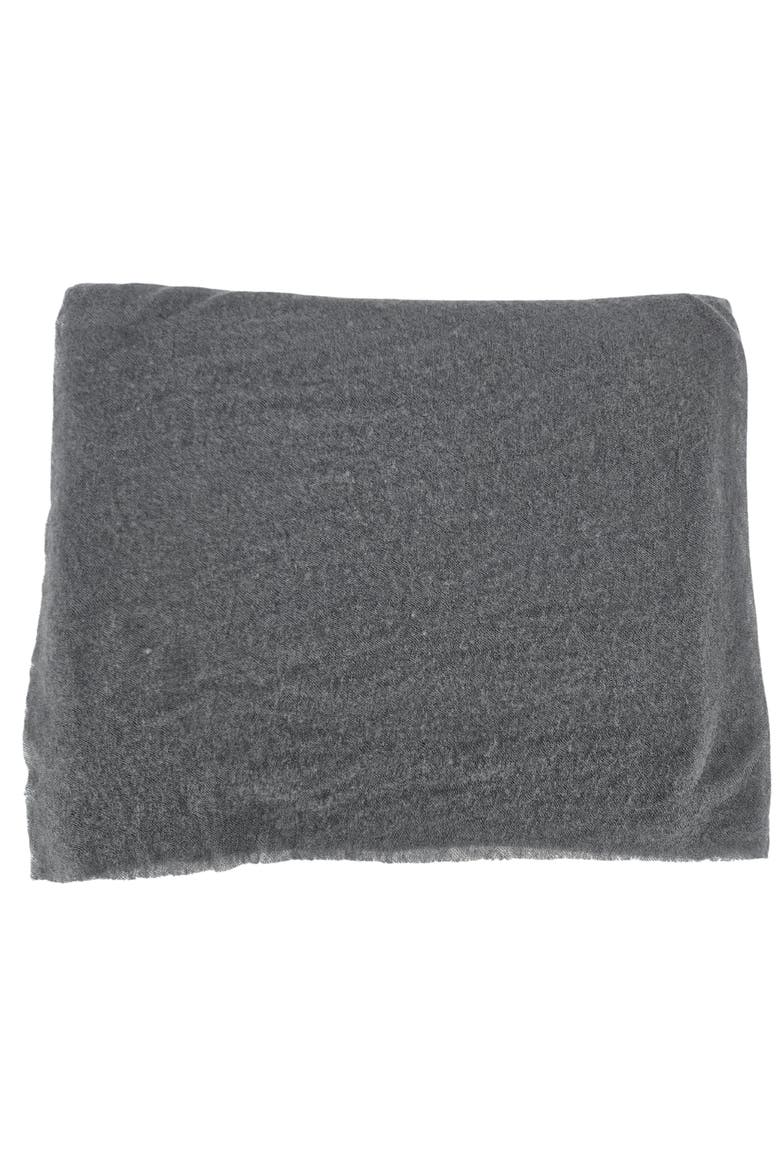 Large Cashmere Plain Stole, Alternate, color, STEEL GREY