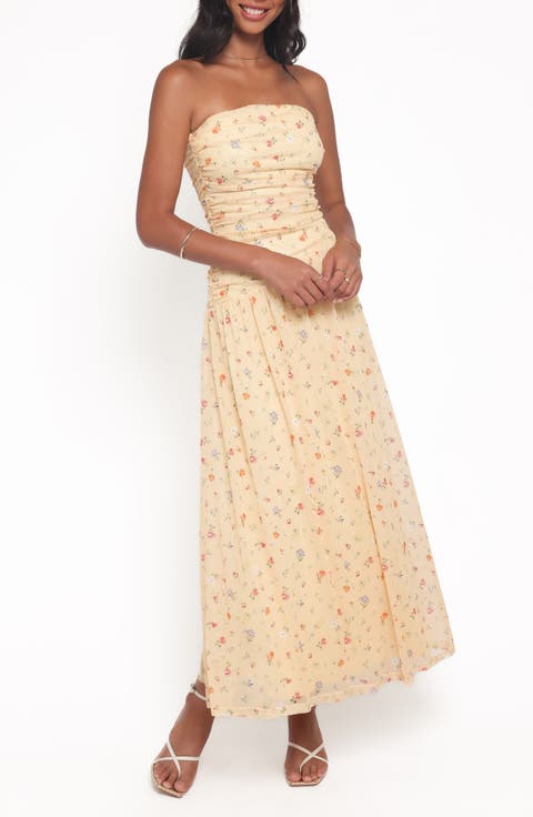 Calypso Floral Strapless Maxi Dress
