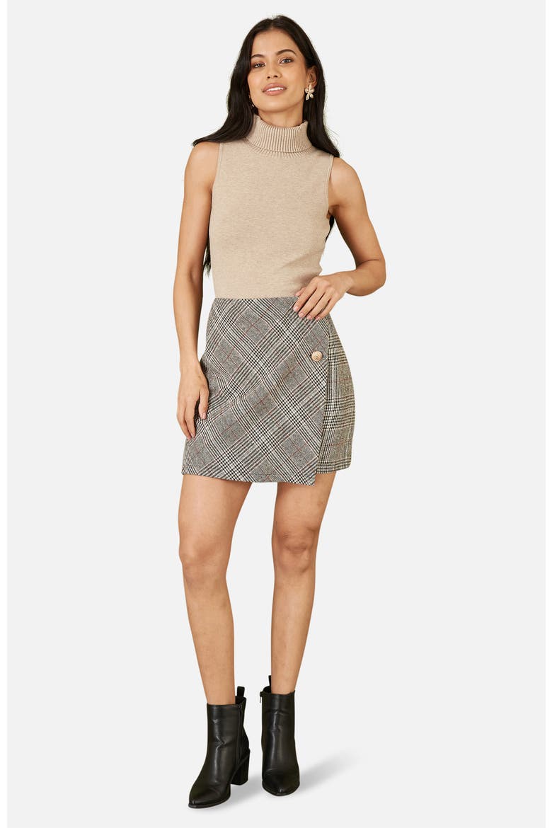 Knitted Roll Neck Sleeveless Jumper, Alternate, color, Oatmeal