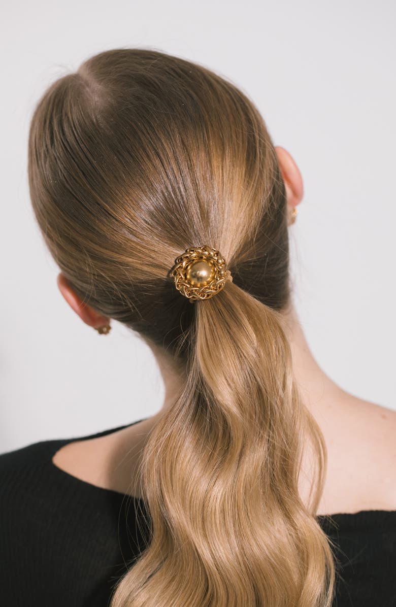 Jennifer Behr Brooke Ponytail Wrap, Alternate, color, Gold