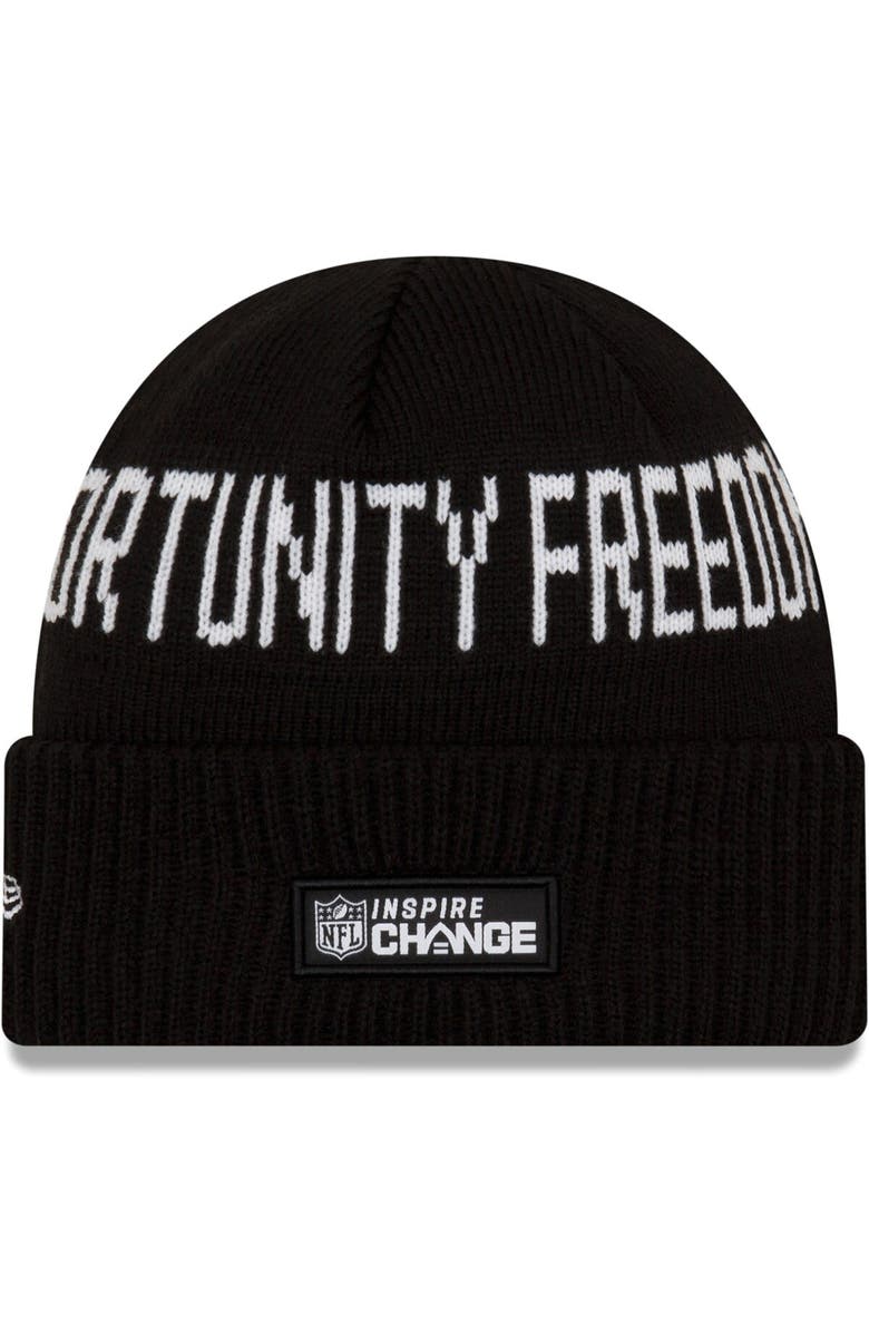 New Era Men's New Era Black Los Angeles Rams Team Social Justice Cuffed Knit Hat, Alternate, color, 