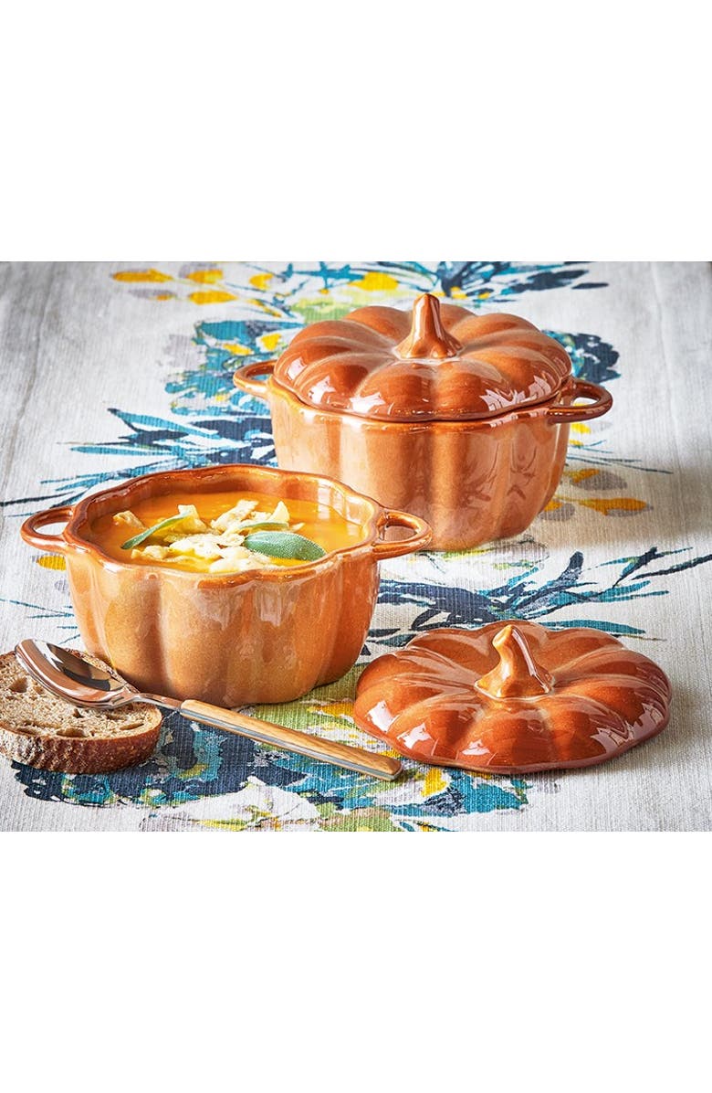 tag Individual Pumpkin Baker Ceramic Dish Fall Harvest Multicolor, Alternate, color, Multicolored