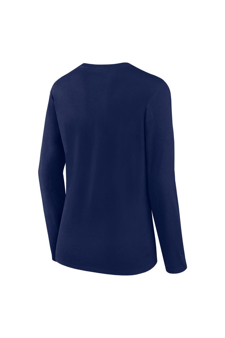 Women's Fanatics Navy Dallas Cowboys Long Sleeve Scoop Neck T-Shirt, Alternate, color, Navy
