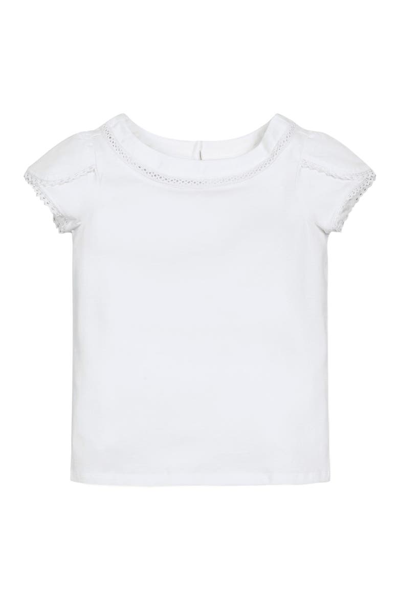 Baby Girls' Organic Knit Top with Tulip Sleeves, Infant, Alternate, color, White Petal Sleeve