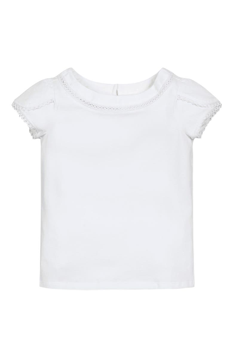 Hope & Henry Baby Girls' Organic Knit Top with Tulip Sleeves, Infant, Main, color, White Petal Sleeve