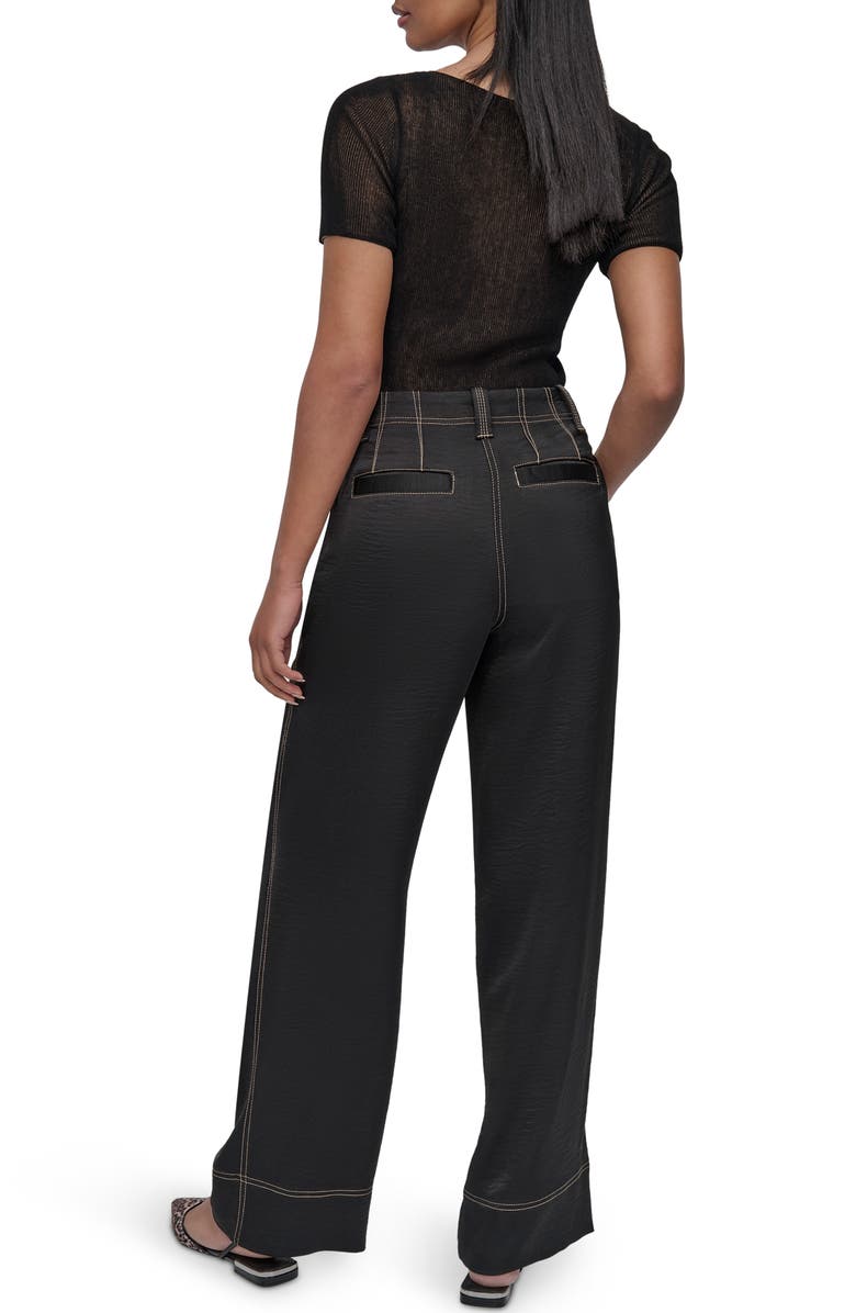 DKNY Glazed Contrast Stitch Straight Leg Pants, Alternate, color, 