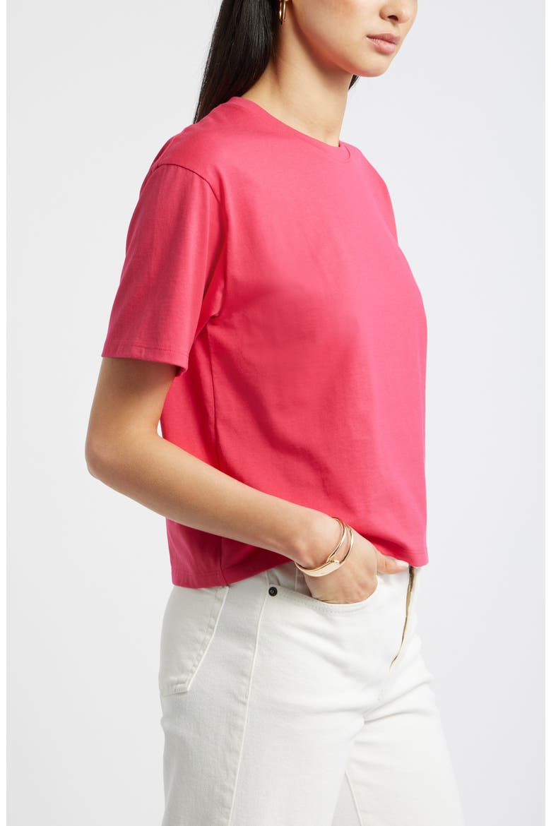 Relaxed Fit Pima Cotton Crewneck T-Shirt, Alternate, color, RED JAZZY