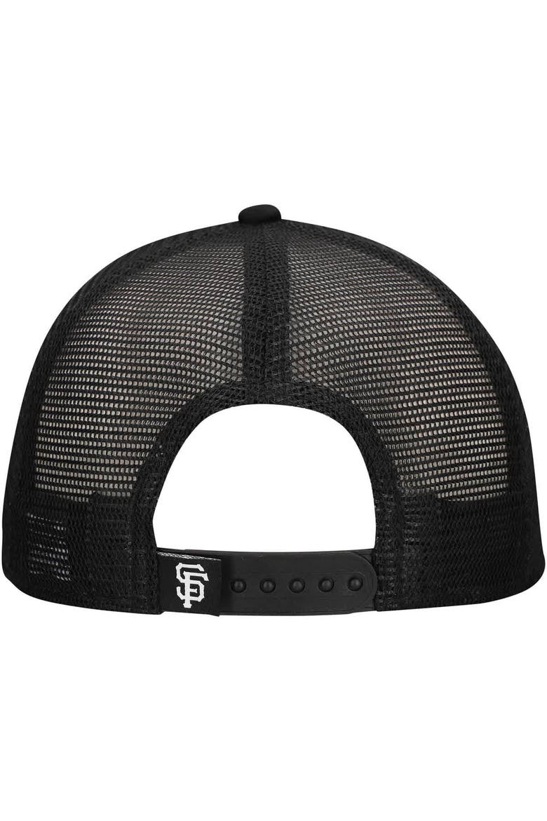 Men's New Era Black San Francisco Giants Retro Bold A-Frame Trucker 9FORTY Adjustable Hat, Alternate, color, Black