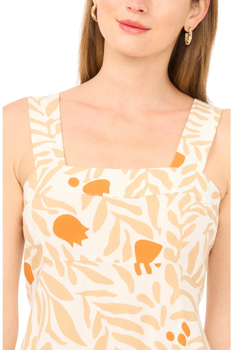 Botanical Print Smock Back Maxi Dress, Alternate, color, LIGHT SAND