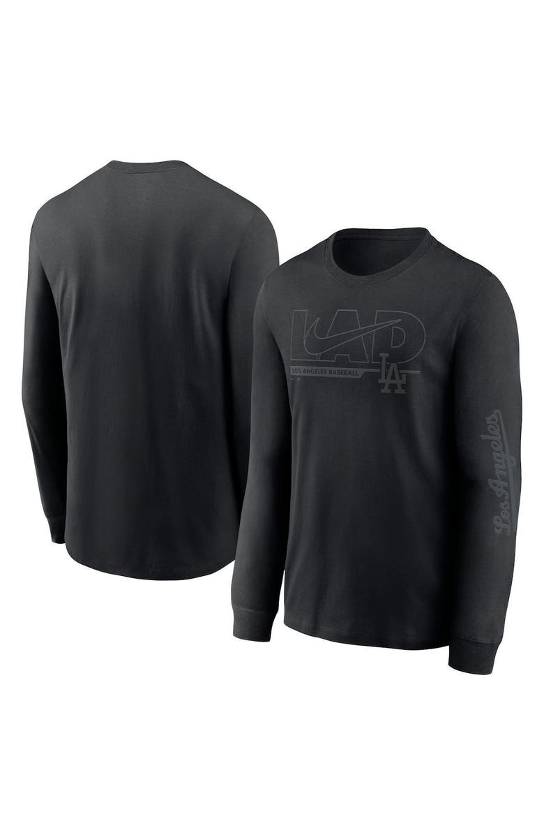 Nike Men's Nike Los Angeles Dodgers Local Pitch Black Long Sleeve T-Shirt, Main, color,