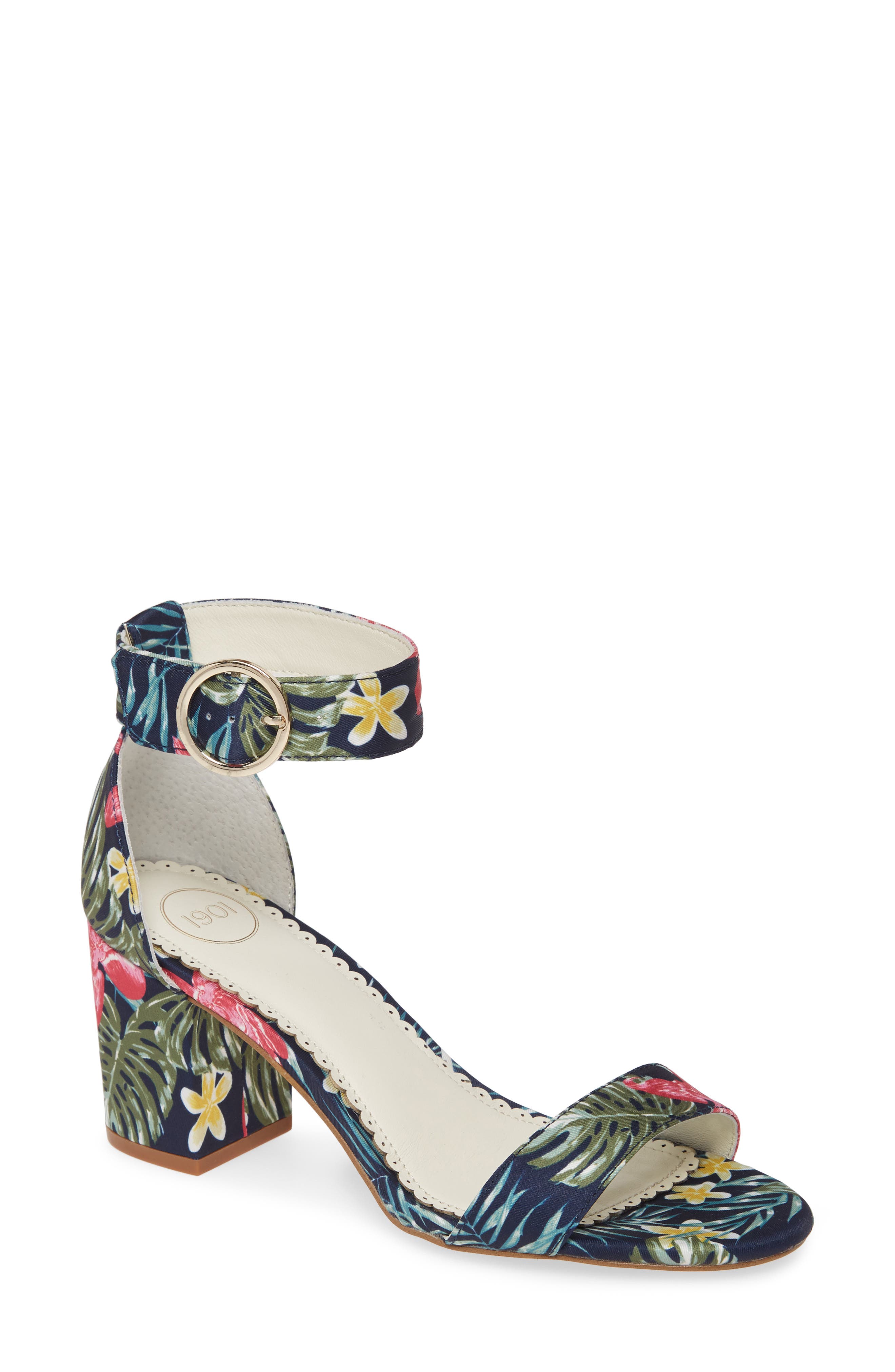 Ellery Sandal, Main, color, NAVY HAWAII PRINT FABRIC