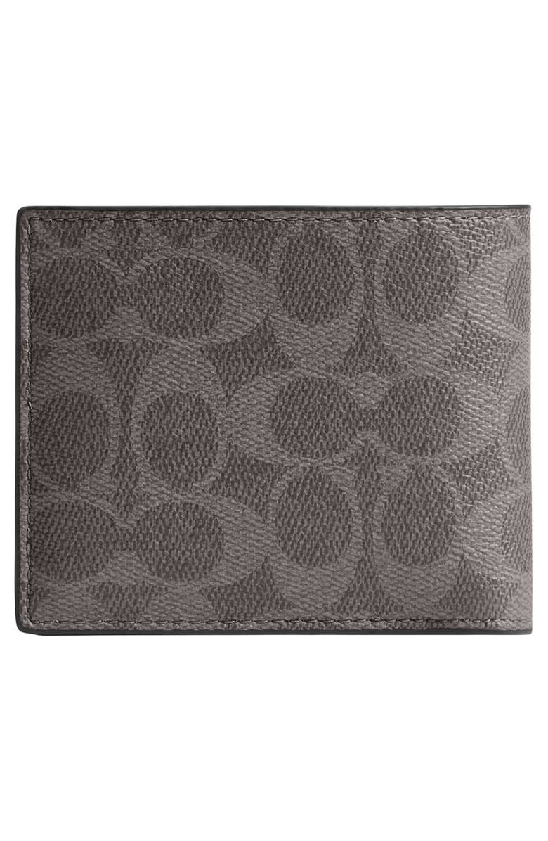 COACH 3-in-1 Signature Coated Canvas Wallet, Alternate, color, Grey Signature